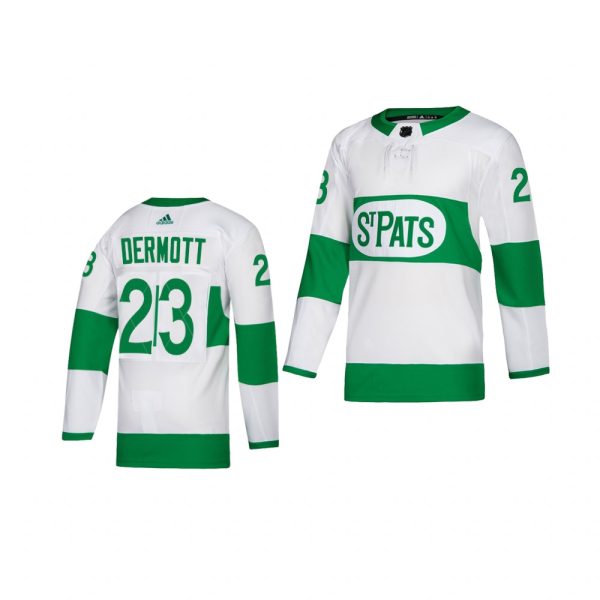 Charming Maple Leafs #23 Travis Dermott adidas White 2019 St. Patrick's Day Authentic Player Stitched NHL Jersey to back your beloved Sabres athletes