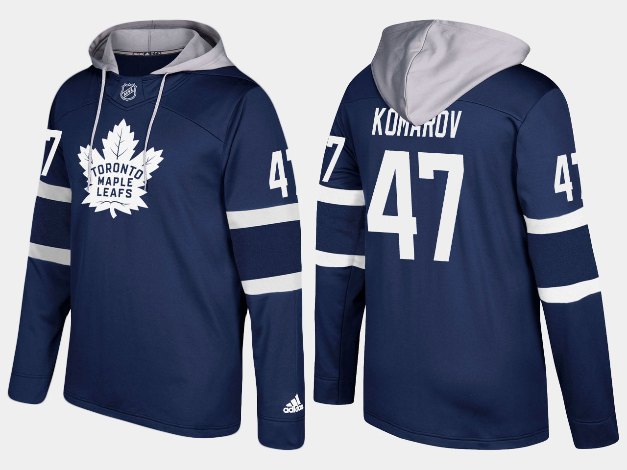 Glamorous Maple Leafs #47 Leo Komarov Royal Name And Number Hoodie as a prized hockey collectible