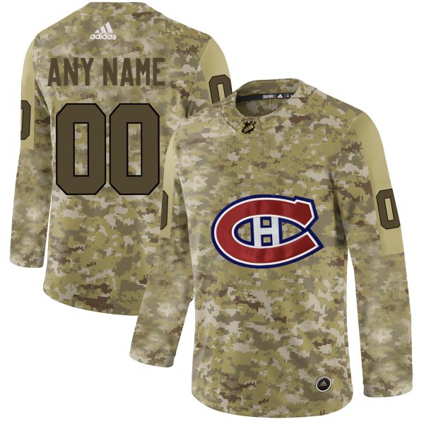 Stunning Men's Adidas Canadiens Personalized Camo Authentic NHL Jersey for genuine hockey aficionados