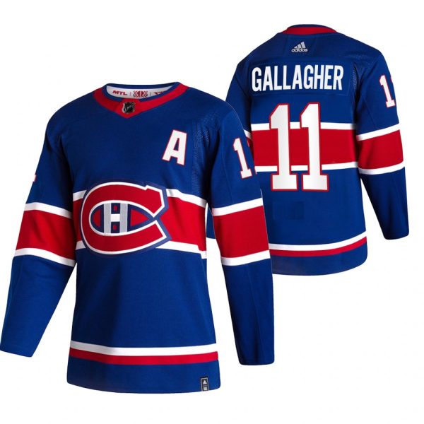 Stunning Montreal Canadiens #11 Brendan Gallagher Blue Men's Adidas 2020 21 Reverse Retro Alternate NHL Jersey for a memorable match day