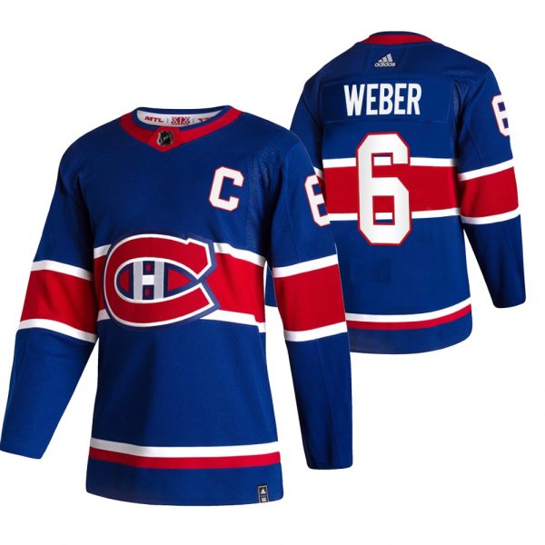 Stunning Montreal Canadiens #6 Shea Weber Blue Men's Adidas 2020 21 Reverse Retro Alternate NHL Jersey for a thrilling hockey event
