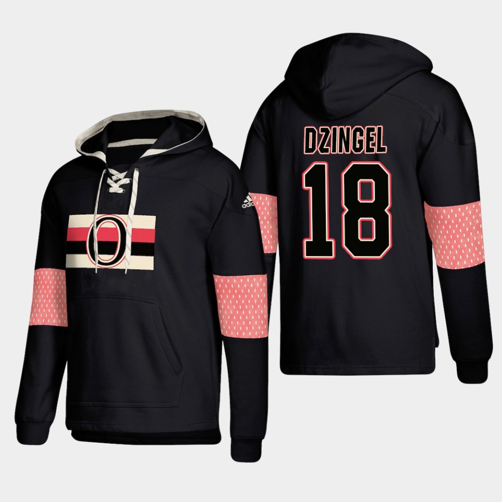 Charming Ottawa Senators #18 Ryan Dzingel Black adidas Lace Up Pullover Hoodie to exhibit your team allegiance