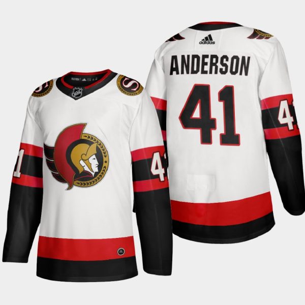 Magnificent Ottawa Senators #41 Craig Anderson Men's Adidas 2020 21 Authentic Player Away Stitched NHL Jersey White for premium game day attire