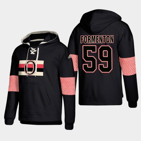 Deluxe Ottawa Senators #59 Alex Formenton Black adidas Lace Up Pullover Hoodie to augment your hockey keepsake collection