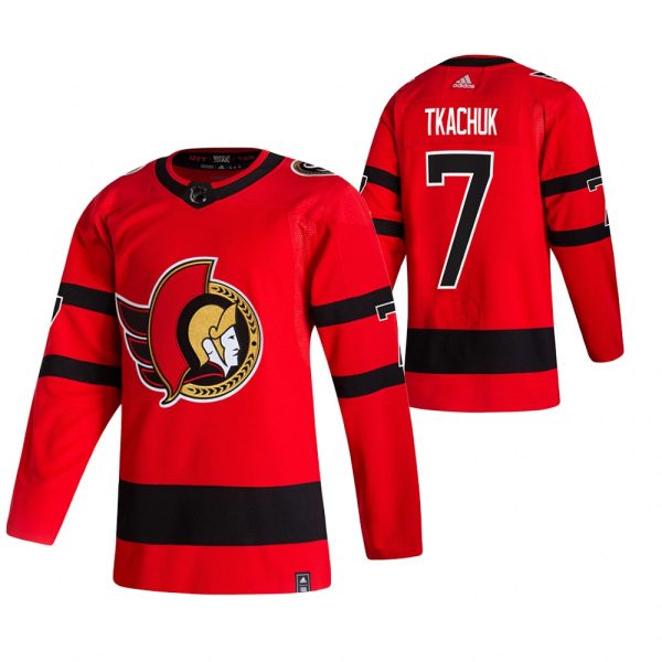 Stunning Ottawa Senators #7 Brady Tkachuk Red Men's Adidas 2020 21 Reverse Retro Alternate NHL Jersey to shine at the arena