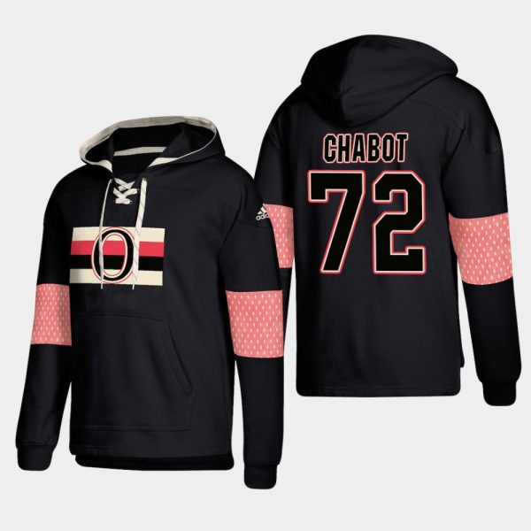 Superb Ottawa Senators #72 Thomas Chabot Black adidas Lace Up Pullover Hoodie for premium game day attire