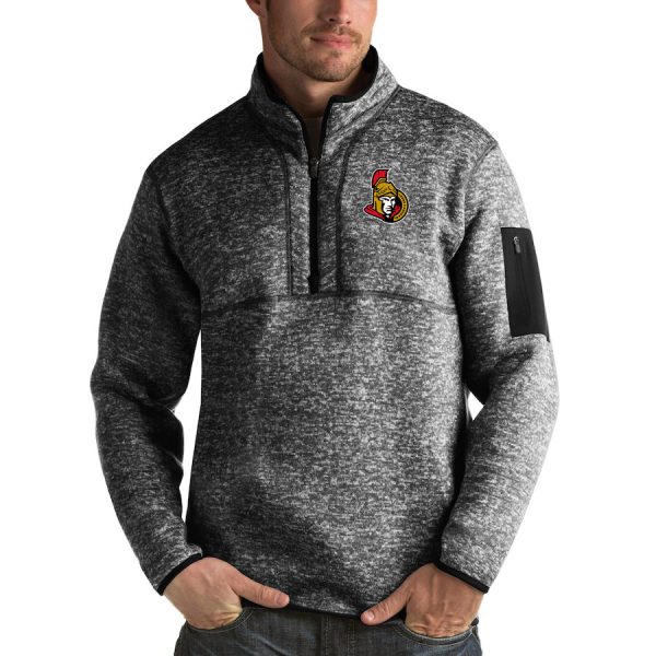 Captivating Ottawa Senators Antigua Fortune Quarter Zip Pullover Jacket Charcoal for premium game day attire