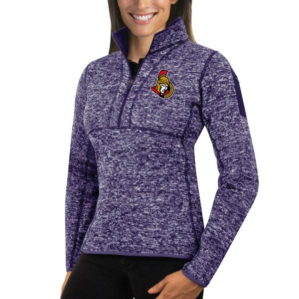 Exquisite Ottawa Senators Antigua Women's Fortune 1/2 Zip Pullover Sweater Purple to augment your hockey keepsake collection