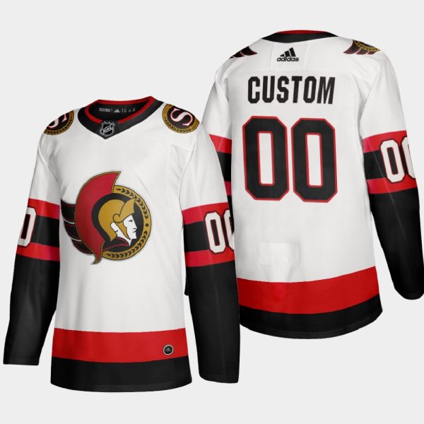 Deluxe Ottawa Senators Custom Men's Adidas 2020 21 Authentic Player Away Stitched NHL Jersey White to shine at the arena
