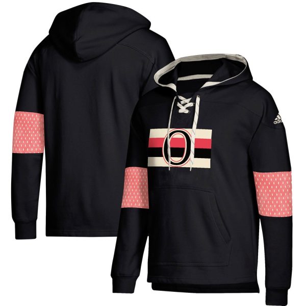 Magnificent Ottawa Senators adidas Jersey Lace Up Pullover Hoodie Black to back your beloved Sabres athletes
