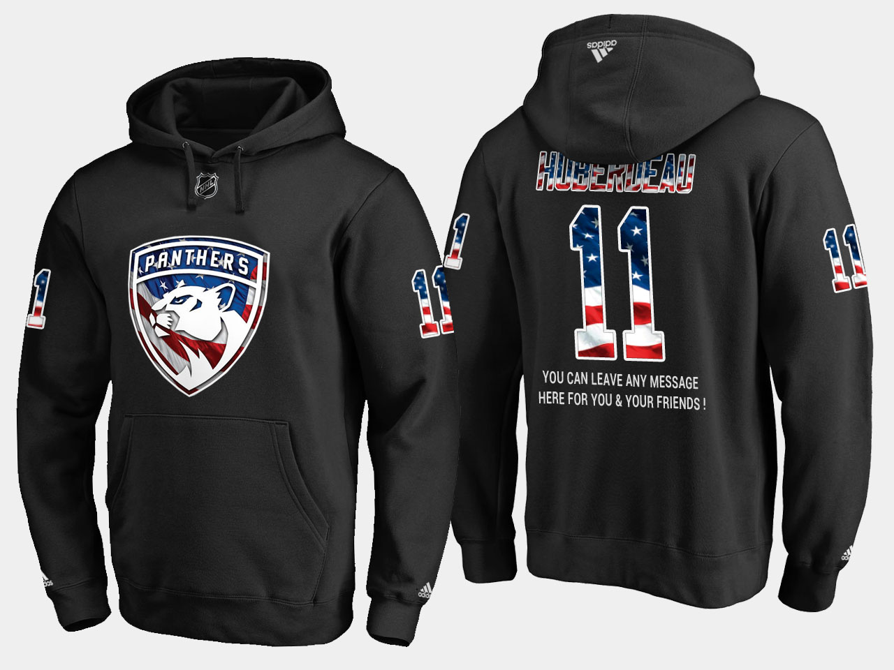 Superb Panthers #11 Jonathan Huberdeau NHL Banner Wave Usa Flag Black Hoodie to shine at the arena