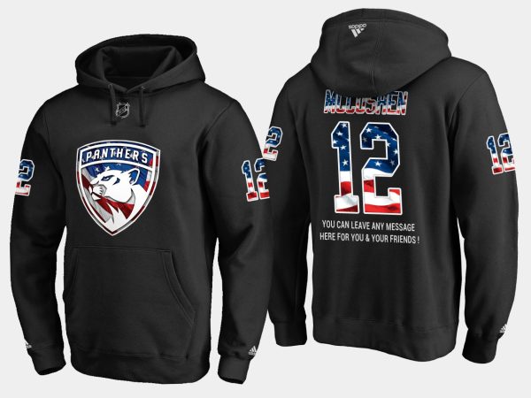 Superb Panthers #12 Ian Mccoshen NHL Banner Wave Usa Flag Black Hoodie to exhibit your team allegiance