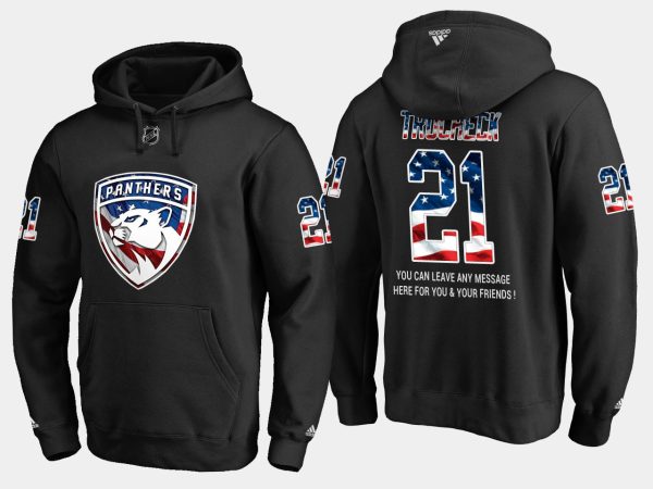 Elegant Panthers #21 Vincent Trocheck NHL Banner Wave Usa Flag Black Hoodie to augment your hockey keepsake collection