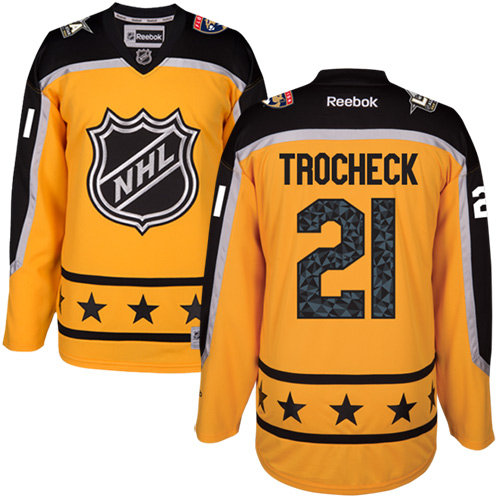 Stunning Panthers #21 Vincent Trocheck Yellow 2017 All Star Atlantic Division Women's Stitched NHL Jersey for premium game day attire