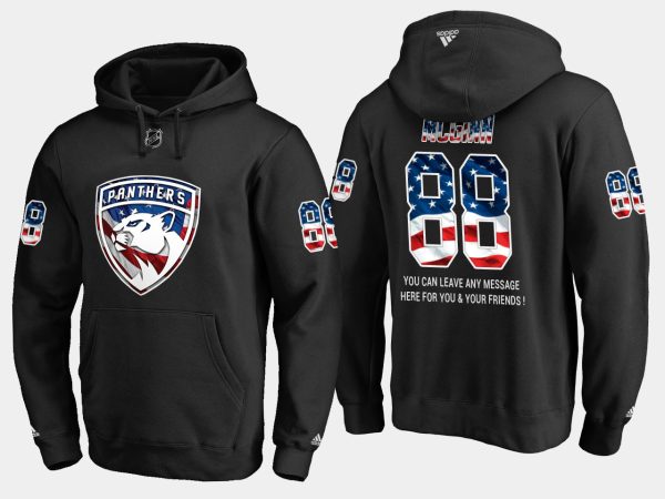 Stunning Panthers #88 Jamie Mcginn NHL Banner Wave Usa Flag Black Hoodie to exhibit your team allegiance