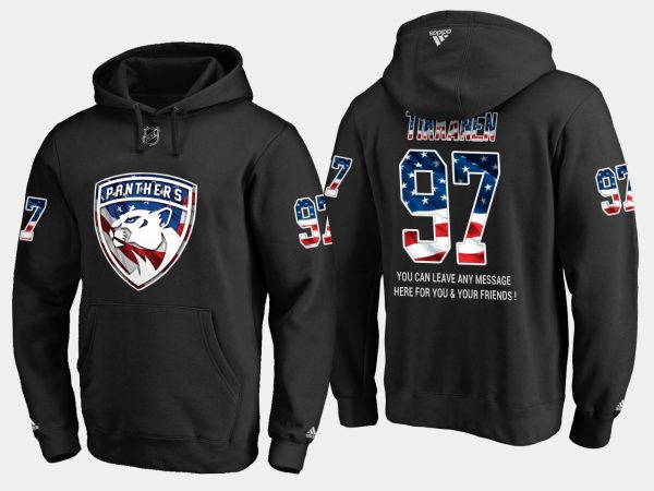 Deluxe Panthers #97 Esa Tikkanen NHL Banner Wave Usa Flag Black Hoodie as a prized hockey collectible