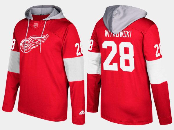 Magnificent Red Wings #28 Luke Witkowski Red Name And Number Hoodie to augment your hockey keepsake collection