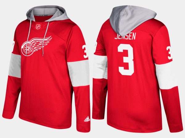 Deluxe Red Wings #3 Nick Jensen Red Name And Number Hoodie for genuine hockey aficionados
