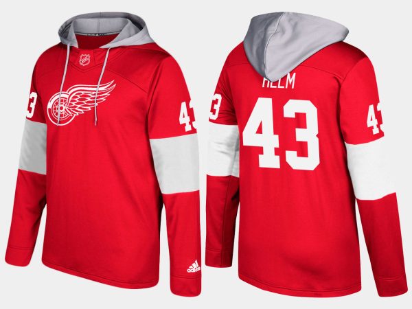 Elegant Red Wings #43 Darren Helm Red Name And Number Hoodie for genuine hockey aficionados