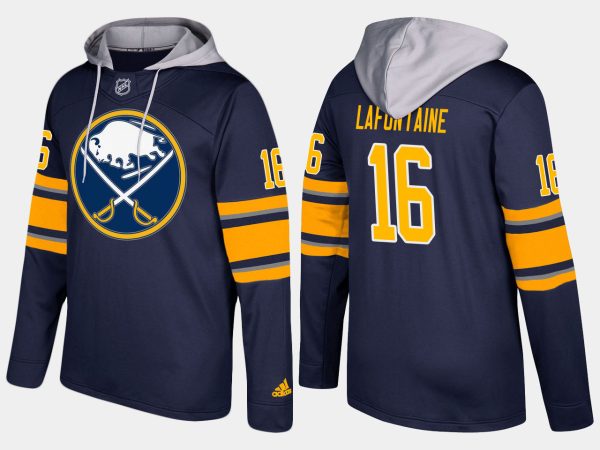 Magnificent Sabres #16 Pat Lafontaine Blue Name And Number Hoodie for premium game day attire