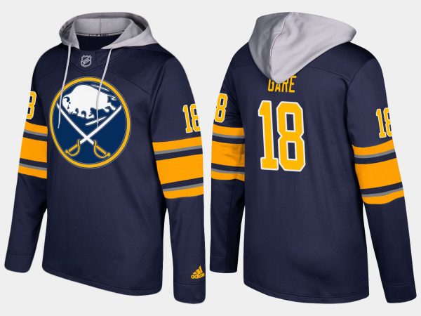 Magnificent Sabres #18 Danny Gare Blue Name And Number Hoodie for genuine hockey aficionados