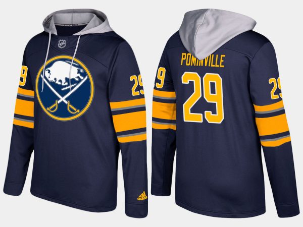 Exquisite Sabres #29 Jason Pominville Blue Name And Number Hoodie for a thrilling hockey event