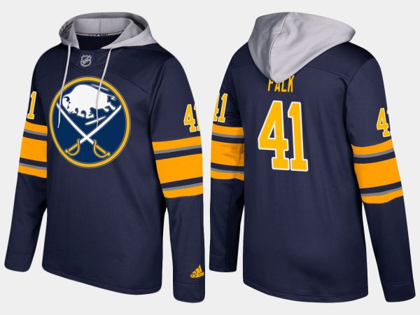 Stunning Sabres #41 Justin Falk Blue Name And Number Hoodie to exhibit your team allegiance