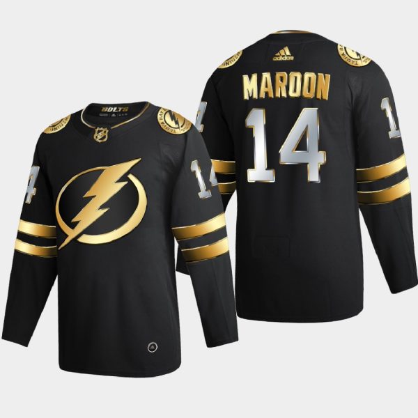 Deluxe Tampa Bay Lightning #14 Patrick Maroon Men's Adidas Black Golden Edition Limited Stitched NHL Jersey to shine at the arena