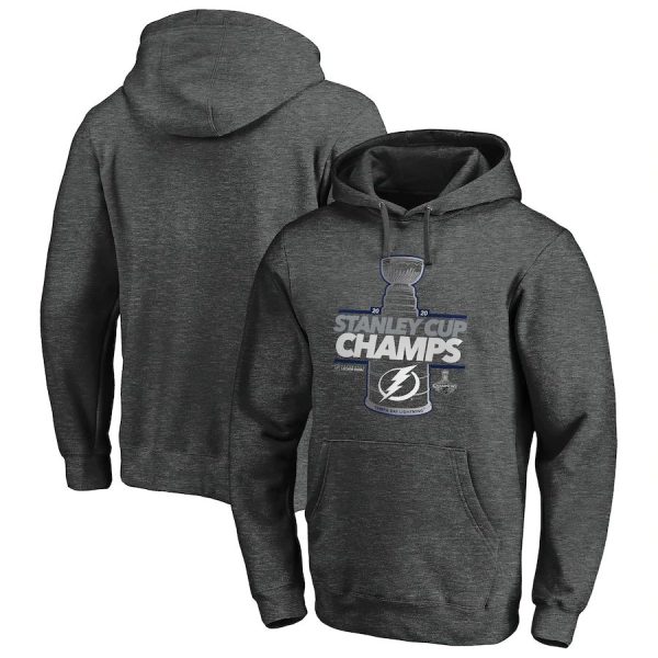 Deluxe Tampa Bay Lightning 2020 Stanley Cup Champions Locker Room Big & Tall Laser Shot Pullover Hoodie Heather Charcoal to shine at the arena