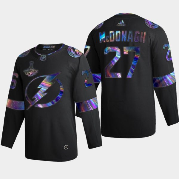 Captivating Tampa Bay Lightning #27 Ryan McDonagh Men's Nike Iridescent Holographic Collection NHL Jersey Black for premium game day attire