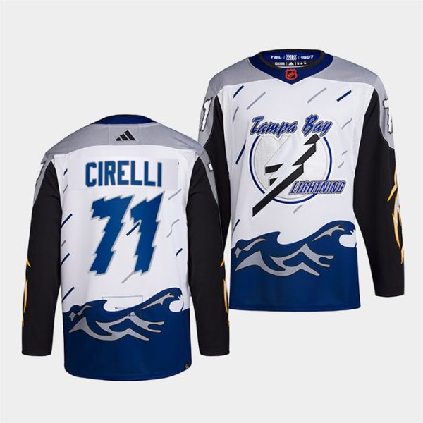 Exquisite Tampa Bay Lightning #71 Anthony Cirelli Men's adidas Reverse Retro 2.0 Authentic Player Jersey White to augment your hockey keepsake collection