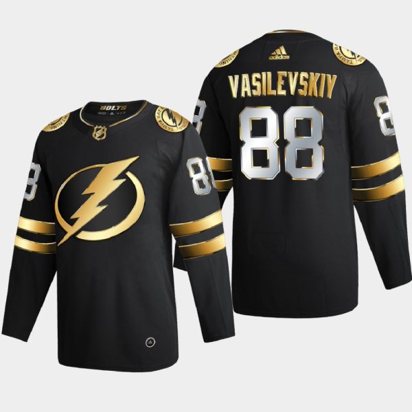 Elegant Tampa Bay Lightning #88 Andrei Vasilevskiy Men's Adidas Black Golden Edition Limited Stitched NHL Jersey for a memorable match day