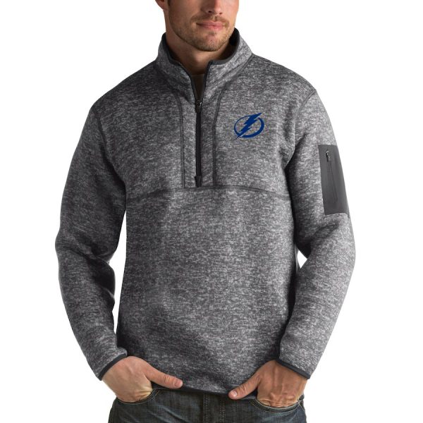 Glamorous Tampa Bay Lightning Antigua Fortune Quarter Zip Pullover Jacket Black for a memorable match day