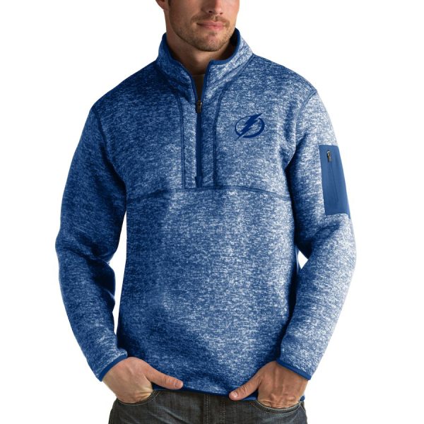 Deluxe Tampa Bay Lightning Antigua Fortune Quarter Zip Pullover Jacket Blue to exhibit your team allegiance