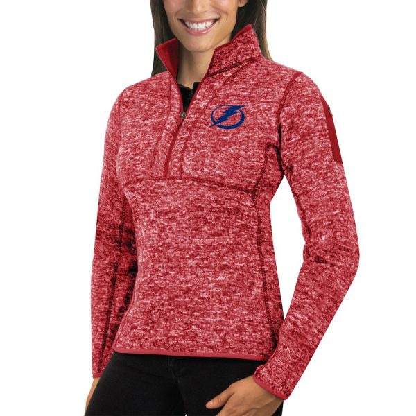Superb Tampa Bay Lightning Antigua Women's Fortune 1/2 Zip Pullover Sweater Red to back your beloved Sabres athletes