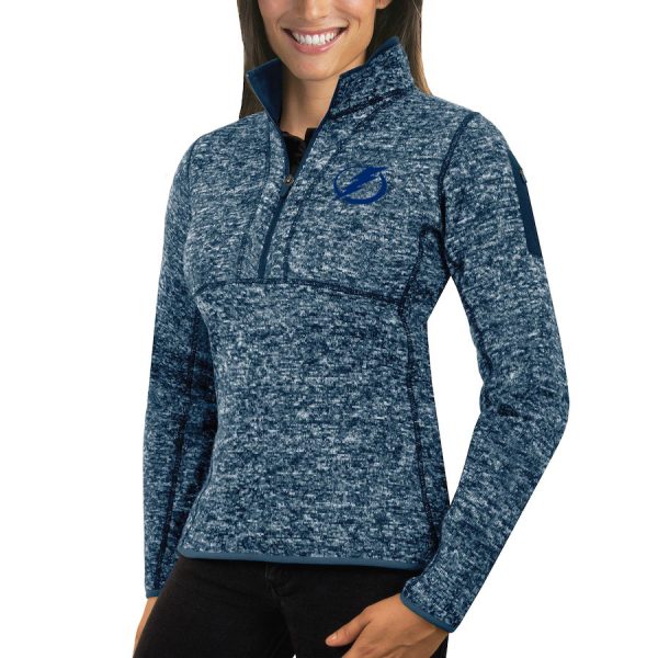 Superb Tampa Bay Lightning Antigua Women's Fortune 1/2 Zip Pullover Sweater Royal for genuine hockey aficionados