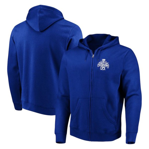 Glamorous Tampa Bay Lightning F2020 Stanley Cup Champions Defending Zone Full Zip Hoodie Blue for premium game day attire