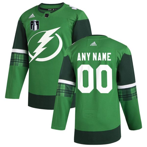 Magnificent Tampa Bay Lightning Men's Adidas 2022 Stanley Cup Final Patch St. Patrick's Day Custom Stitched NHL Jersey Green for a memorable match day