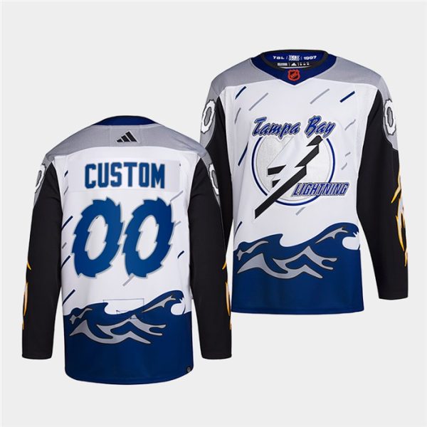 Elegant Tampa Bay Lightning Men's Custom adidas Reverse Retro 2.0 Authentic Player Jersey White for a memorable match day