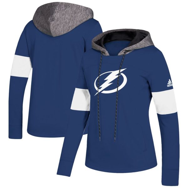 Captivating Tampa Bay Lightning adidas Women's Crewdie Pullover Hoodie Blue as a prized hockey collectible