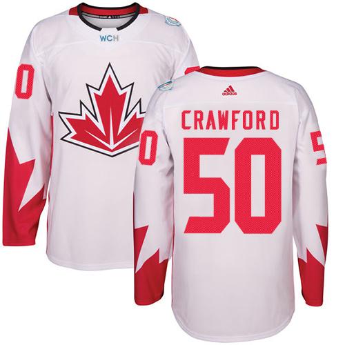 Captivating Team Canada #50 Corey Crawford White 2016 World Cup Stitched Youth NHL Jersey for a memorable match day