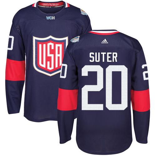 Elegant Team USA #20 Ryan Suter Navy Blue 2016 World Cup Stitched Youth NHL Jersey for a thrilling hockey event