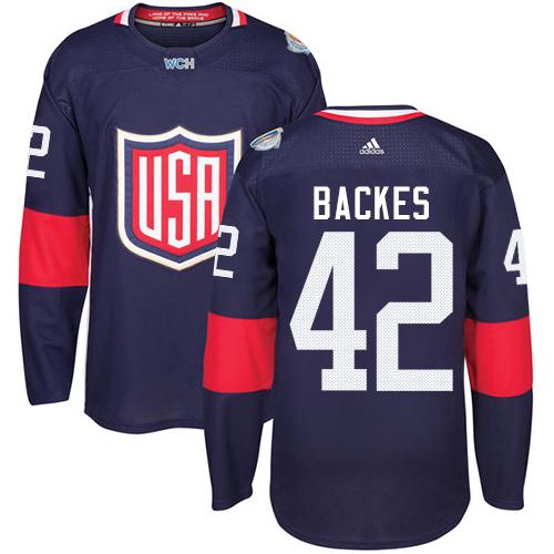 Elegant Team USA #42 David Backes Navy Blue 2016 World Cup Stitched Youth NHL Jersey to back your beloved Sabres athletes