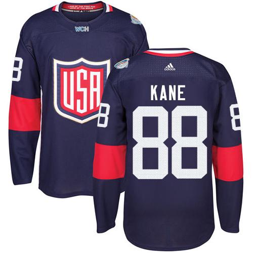 Elegant Team USA #88 Patrick Kane Navy Blue 2016 World Cup Stitched Youth NHL Jersey for dedicated Sabres supporters