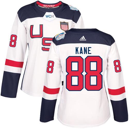 Glamorous Team USA #88 Patrick Kane White 2016 World Cup Women's Stitched NHL Jersey for dedicated Sabres supporters