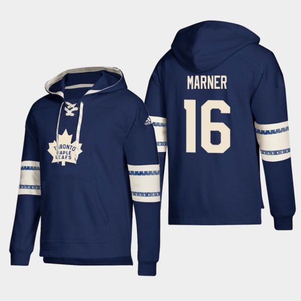 Glamorous Toronto Maple Leafs #16 Mitchell Marner Blue adidas Lace Up Pullover Hoodie as a prized hockey collectible