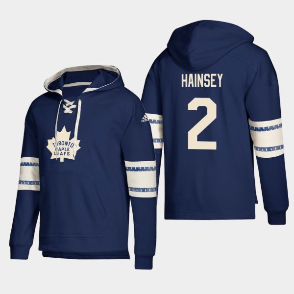 Deluxe Toronto Maple Leafs #2 Ron Hainsey Blue adidas Lace Up Pullover Hoodie for dedicated Sabres supporters
