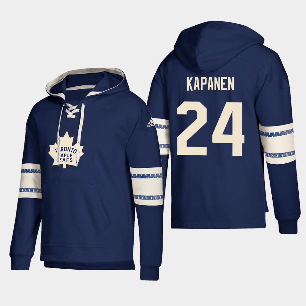 Superb Toronto Maple Leafs #24 Kasperi Kapanen Blue adidas Lace Up Pullover Hoodie for a memorable match day