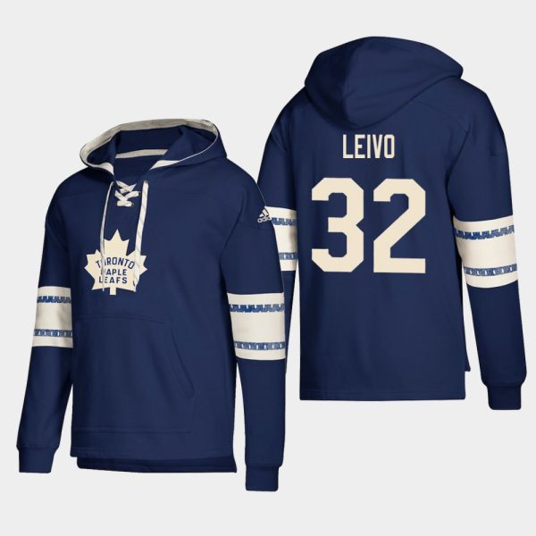 Glamorous Toronto Maple Leafs #32 Josh Leivo Blue adidas Lace Up Pullover Hoodie to back your beloved Sabres athletes