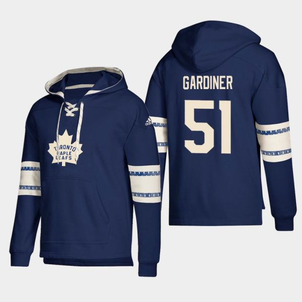 Charming Toronto Maple Leafs #51 Jake Gardiner Blue adidas Lace Up Pullover Hoodie for premium game day attire